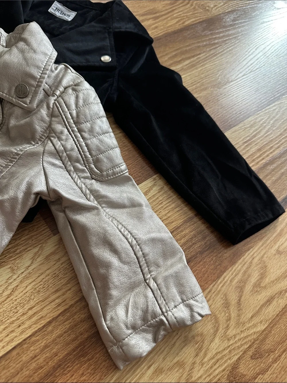 Urban Republic Girls Metallic Silver and Black Moto Jackets Set